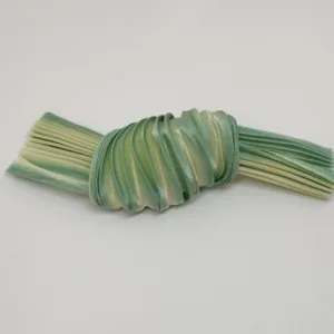 Шибори лента, 100%шёлк, цвет: зелёный-салатовый (95), длинна 20см, ширина ~10-15см