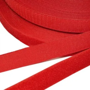 Контактная лента (липучка), ширина 20мм, цвет: красный