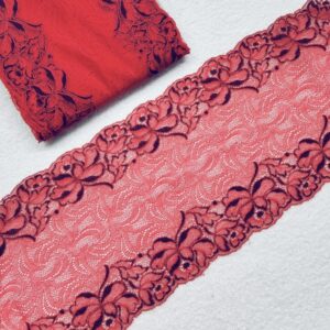 Капроновое кружево 20см арт.40015 цвет: красный-черный (цена за 50cм)