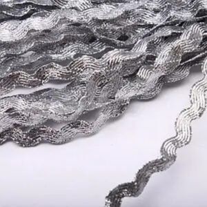 Тесьма зиг-заг 5мм арт.5132 цвет: серебряный металлик