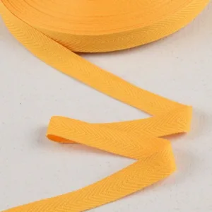 Киперная лента, 100%хлопок, цвет: темно-жёлтый, ширина 10мм