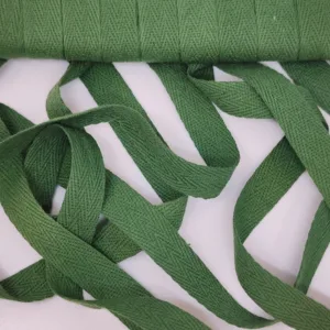 Киперная лента, 100%хлопок, цвет: темно-зеленый, ширина 15мм