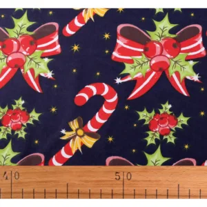Ткань с рождественским рисунком 860760, цвет: т.синий, цена за 50см
