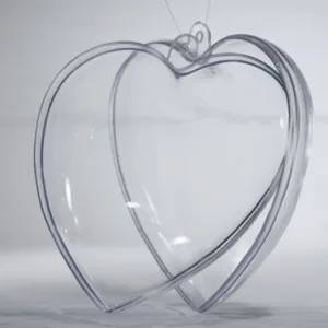 Сердечко из 2-х частей пластик прозрачный 8*8см