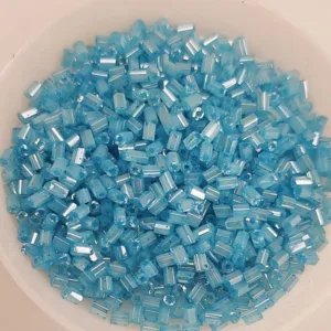Cтеклярус 2мм цвет: 113-голубой керамический граненый непрозрачный 10г