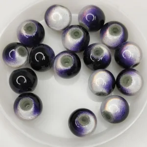 Бусины акриловые с 3D-эффектом 10мм фиолетовый-серый 1шт