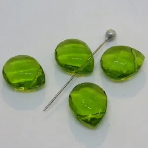 Бусины стекло «Капля» граненые 12*15мм цвет: зеленый 1шт