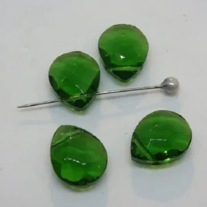 Бусины стекло «Капля» граненые 12*15мм цвет: т.зеленый 1шт