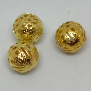 Бусины металл кружевные BJT97 под золото 1шт, выбор размера