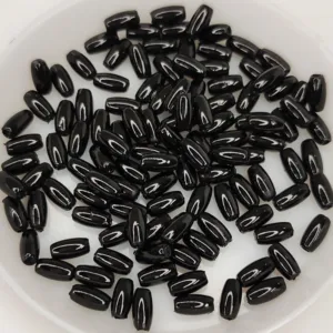Пластиковые бусины 3х6мм/~350шт Рисинки/черный