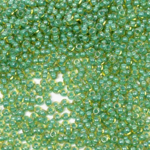 Preciosa №10 цвет: 11024-желтый и зеленый внутри 10г, Чехия