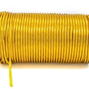 Металлизированный шнур 2мм цвет: желтый, 1м
