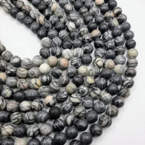 Бусины из полудрагоценного камня “Яшма” цвет: серый, выбор