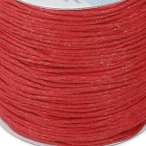 Вощеный шнур 1мм цвет: красный, 1м