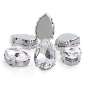 Кристалл/стекло Капля в оправе/под серебро цвет: Crystal/1шт, выбор