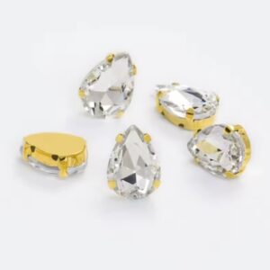 Кристалл/стекло Капля в оправе/под золото цвет: Crystal/1шт, выбор