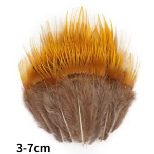 Перья 3-7cм/5шт цвет: коричневый-оранжевый