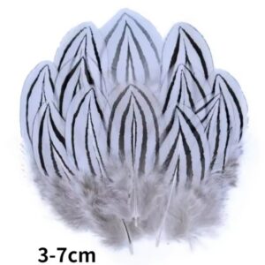 Перья 3-7cм/5шт цвет: белый-коричневый
