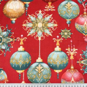Поплин арт.ATX04728/Ёлочные шары цвет: красный, цена за 50 см