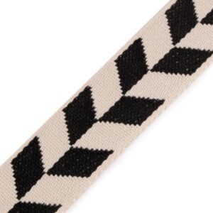 Стропа 38мм арт.490287 цвет: черный-бежевый, цена за 50см