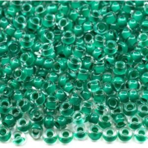 Preciosa №10 цвет: 08А58-прозрачный, изумрудный внутри 10г, Чехия