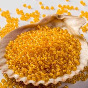 Preciosa №10 цвет: 85066-желтый и белый внутри 10г, Чехия