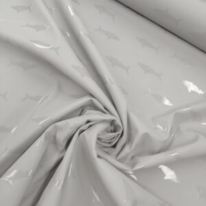 Прорезиненная ткань для куртки арт.03237/Акулы цвет: серый, цена за 50см