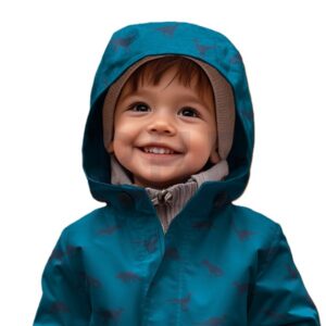 Прорезиненная ткань для куртки арт.05400/Динозавры цвет: хаки, цена за 50см