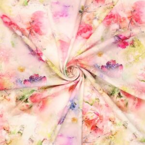 Плательная ткань арт.22626/Twilla Flori цвет: розовый, цена за 50см