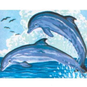 Канва с рисунком AIDA-11 арт.3092/Дельфины 25×20см