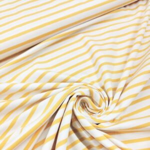 Трикотажное полотно арт.3981/Бретонка цвет: белый/желтый, цена за 50см