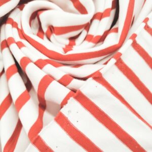 Трикотажное полотно арт.398/Бретонка цвет: белый/красный, цена за 50см