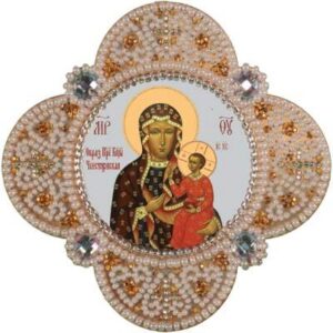 Вышивка бисером арт.РВ3313/Икона в дорогу Богородица Ченстоховская 83х83мм