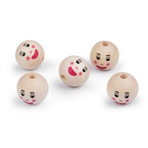 Бусины деревянные 22мм/5шт арт.340406/Лицо св.натуральный