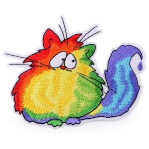 Термоэмблема арт.400192/ Котик радужный 11х13,5см