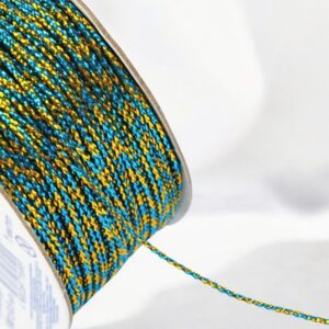 Металлизированный шнур 1мм арт.4971 цвет: бирюзовый/желтый