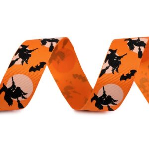 Репсовая лента 25мм/оранжевый арт.430827/Ведьма