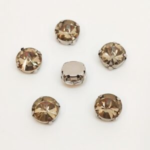 Риволи в оправе/под серебро 12мм/Silk, 1шт