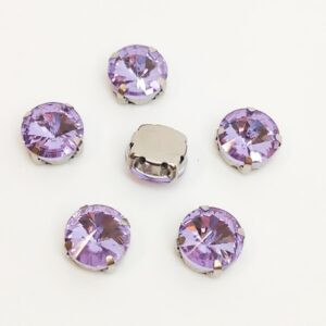Риволи в оправе/под серебро 12мм/Violet, 1шт