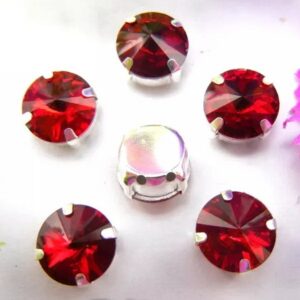 Риволи в оправе/под серебро 12мм/Siam, 1шт