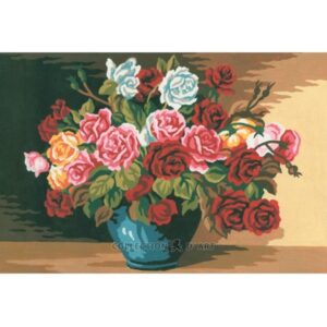 Канва с рисунком AIDA-11 арт.6117/Букет с розами 30×40см