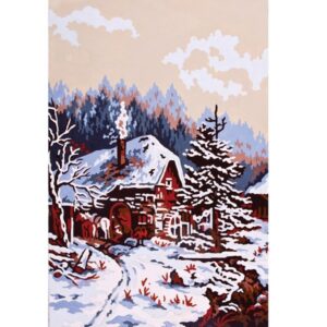 Канва с рисунком AIDA-11 арт.6138/Зимний пейзаж 30×40см