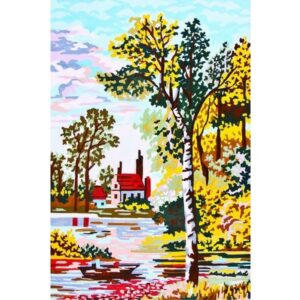 Канва с рисунком AIDA-11 арт.6139/Осенний пейзаж 30×40см