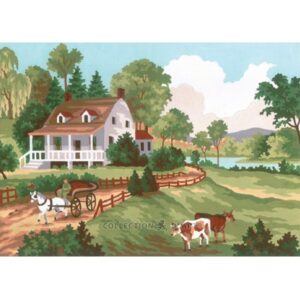 Канва с рисунком AIDA-11 арт.6188/Сельский пейзаж 30×40см