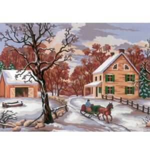 Канва с рисунком AIDA-11 арт.6189/Зима 30×40см