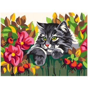 Канва с рисунком AIDA-11 арт.6282/Кот 30×40см