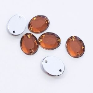 Акриловые стразы пришивные Овал цвет: коричневый/1шт, выбор