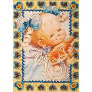 Вышивка бисером арт.B-504/Милый котенок 13x18cм