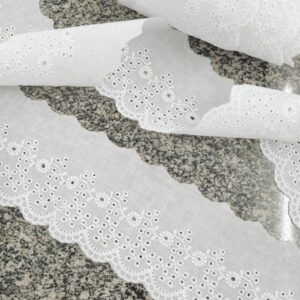 Вышитое кружево-шитье 7см/хлопок арт.4688 цвет: белый