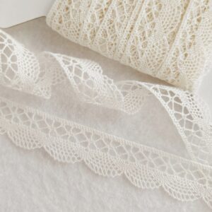 Вязаное кружево арт.3192/хлопок 1,2см цвет: кремовый